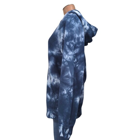 CAT Small Blue Tie Dye Longsleeve Pullover Cotton Hoodie Caterpillar - Picture 5 of 12